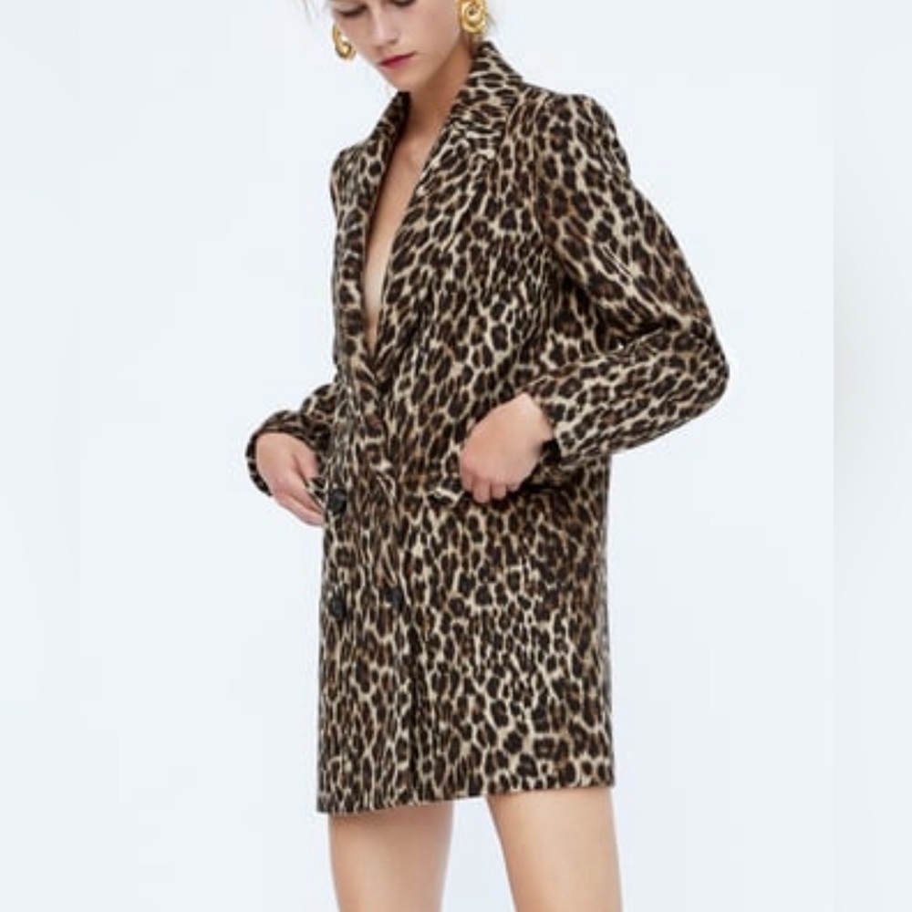 zara animal print jacket/blazer